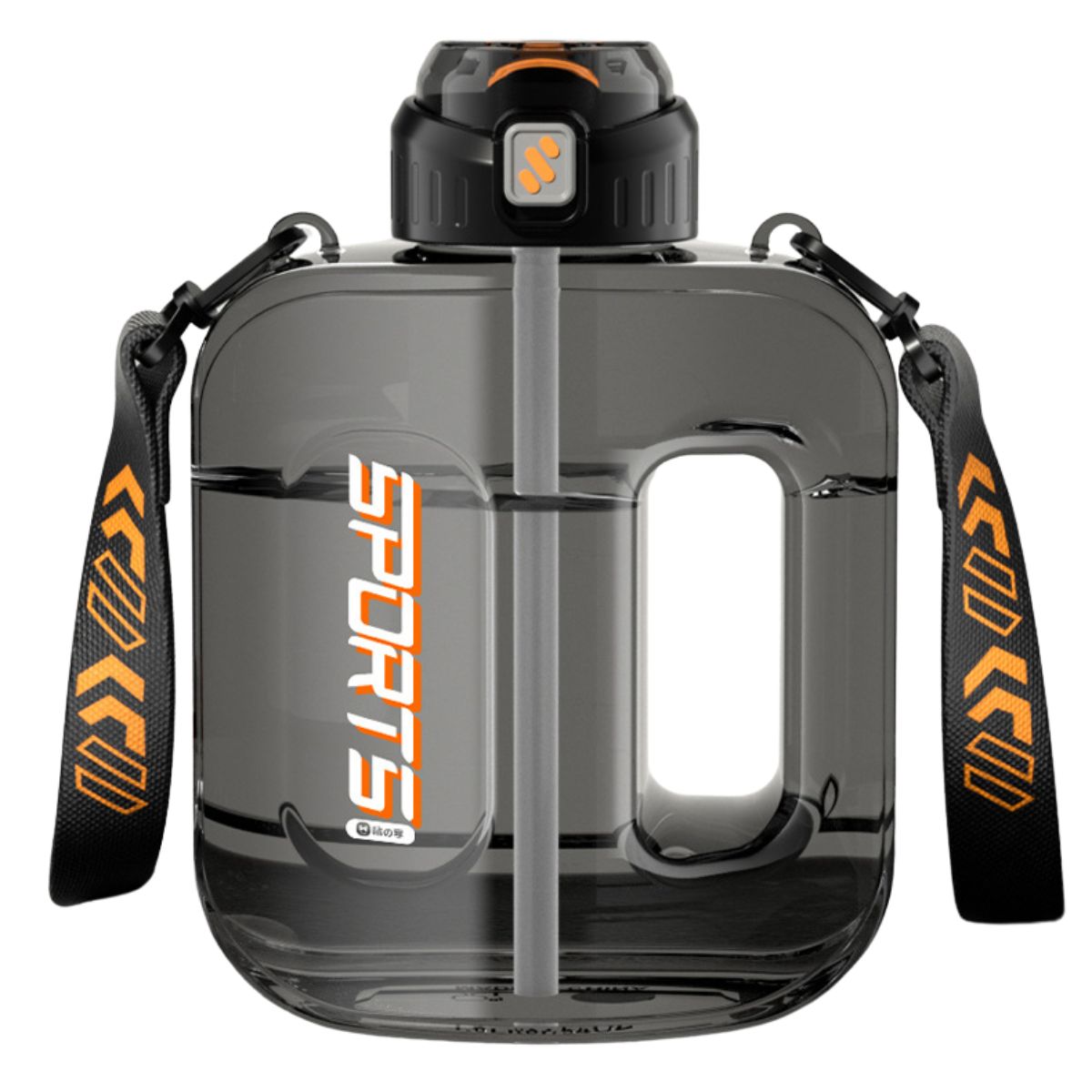 Botella de Agua plástica 1600ml. Termo Con carrizo. Tapa a Prueba de Fugas. BPA Free.