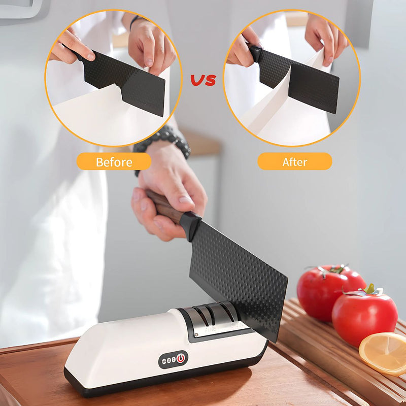 Afilador de Cuchillos Eléctrico Portátil. 2 modos de afilado y carga USB.