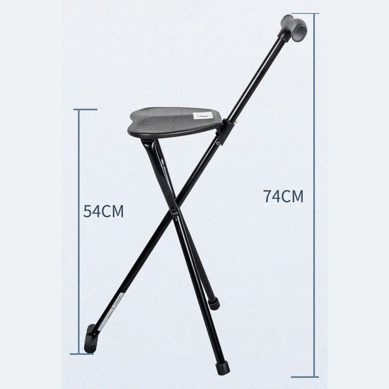 Bastón Asiento 2 en 1. Bastón de Apoyo Convertible en Silla Portátil. Ideal para adultos mayores y caminatas largas.