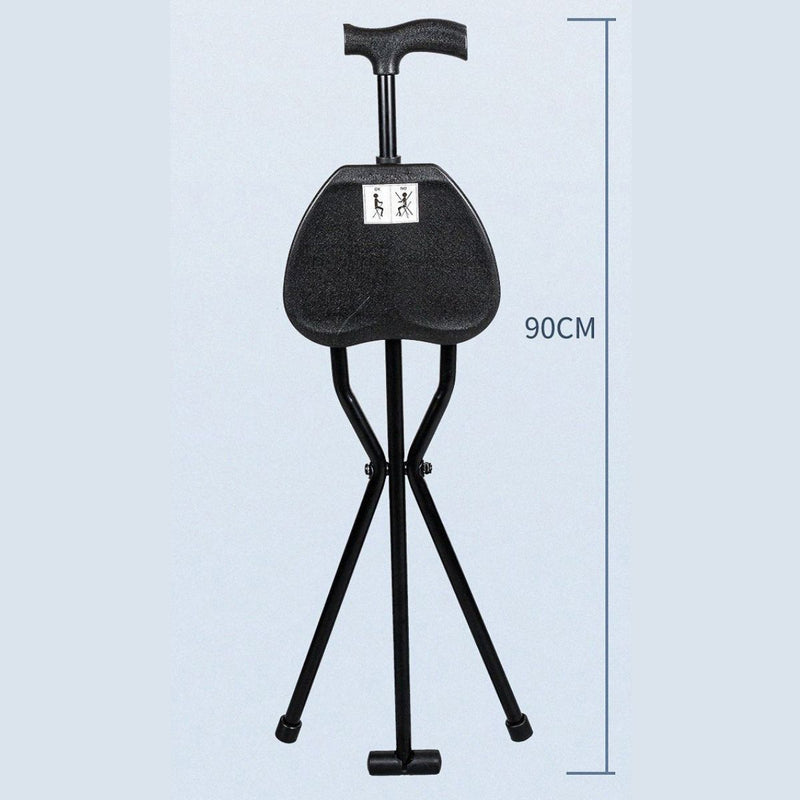 Bastón Asiento 2 en 1. Bastón de Apoyo Convertible en Silla Portátil. Ideal para adultos mayores y caminatas largas.