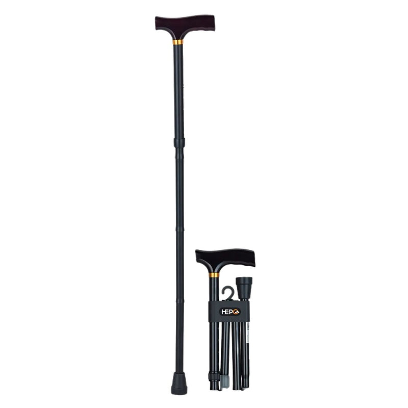 Bastón Plegable de Aluminio. Bastón de Apoyo con Altura Ajustable y Base Antideslizante. Ideal para adultos mayores.