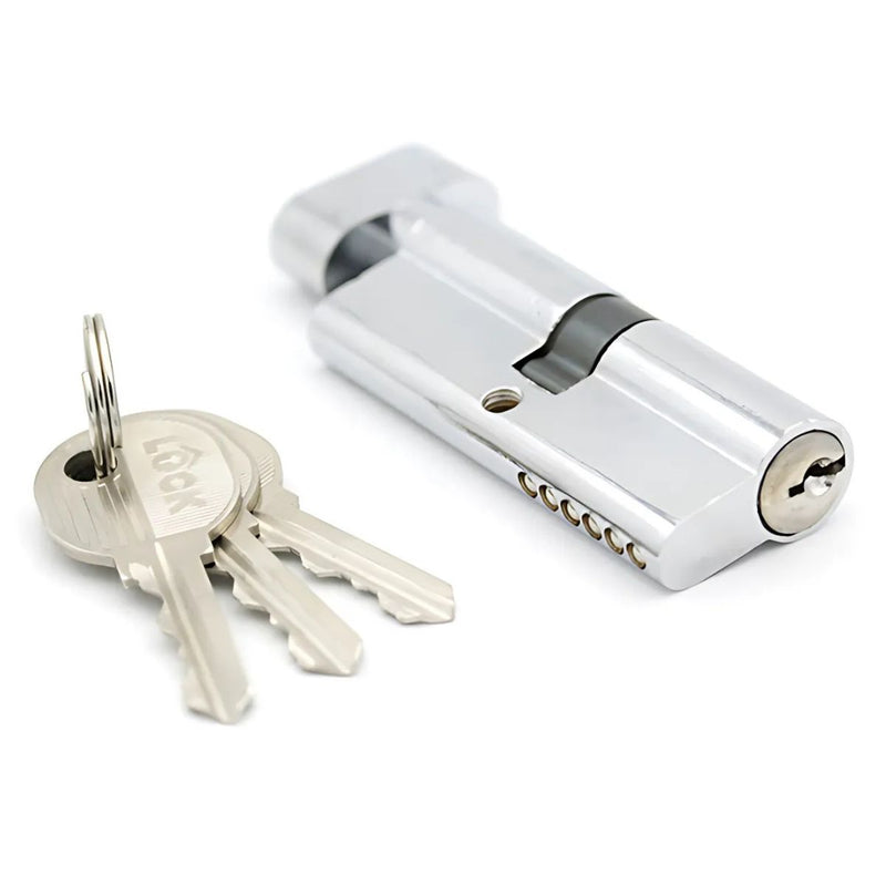 Cilindro de Seguridad Modelo Small Gourd 70mm. Cerradura para Puerta Interior con 3 Llaves. Compatible con Perfil Europeo.