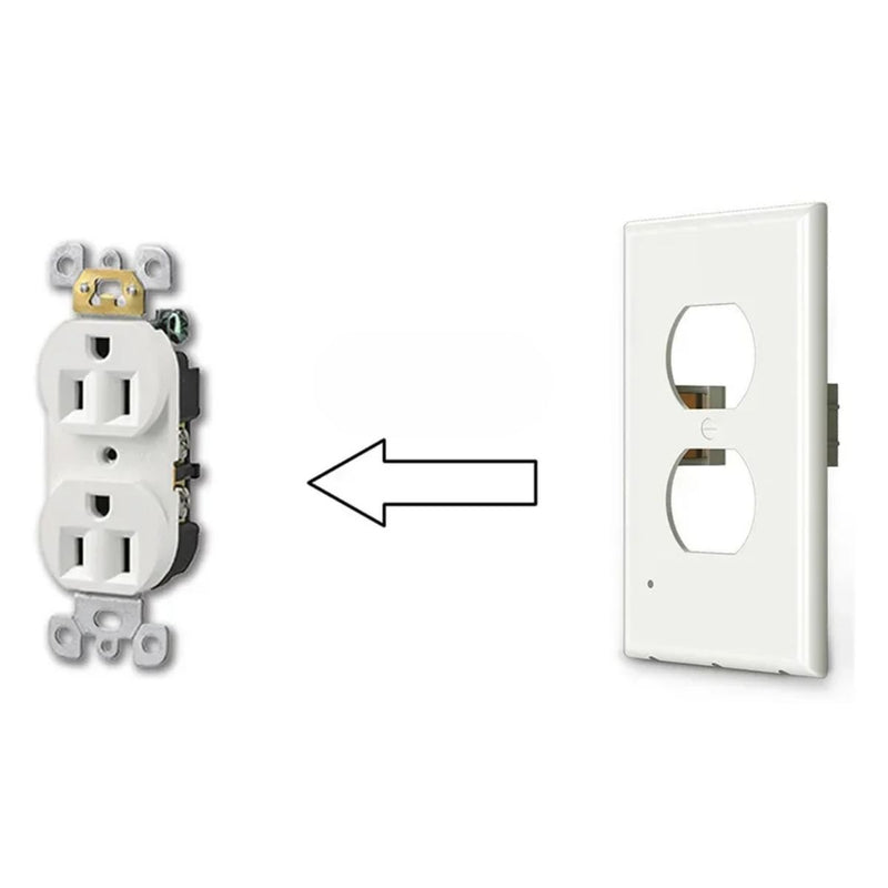 Tapa Plástica De Interruptor O Tomacorriente Con Luz LED. Iluminación Automática. Ideal para Pasillos y Dormitorios.