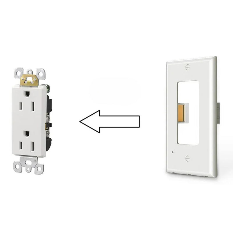 Tapa Plástica De Interruptor O Tomacorriente Con Luz LED. Iluminación Automática. Ideal para Pasillos y Dormitorios. Estilo rectangular.