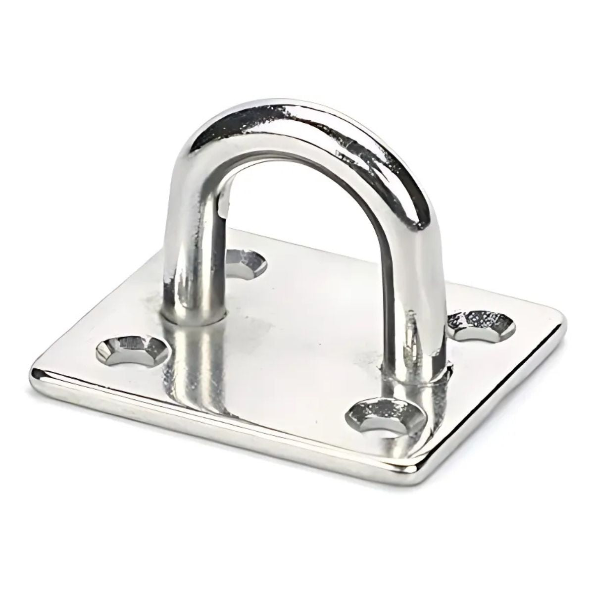 Base de Anclaje M8 Cuadrada en Acero Inoxidable. Soporte para Hamacas, Sillas Colgantes y Sacos de Boxeo. (Unidad)