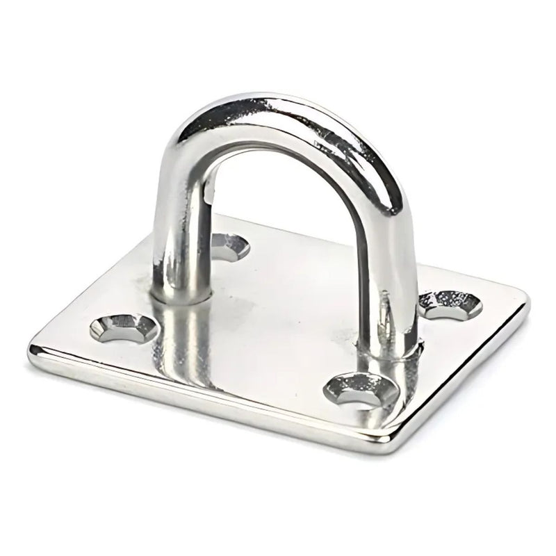 Base de Anclaje M8 Cuadrada en Acero Inoxidable. Soporte para Hamacas, Sillas Colgantes y Sacos de Boxeo. (Unidad)