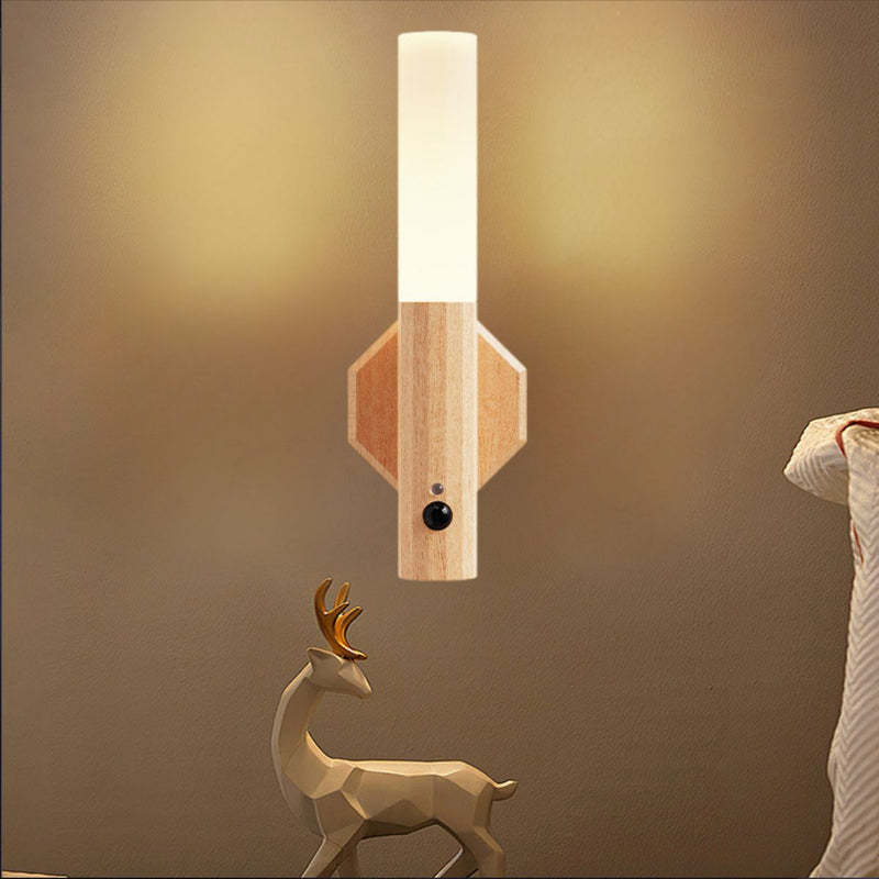 Lámpara Nocturna Inteligente Recargable con Sensor de Movimiento. Luz LED Cálida 5V Inalámbrica. Alcance de 3 a 5 M.