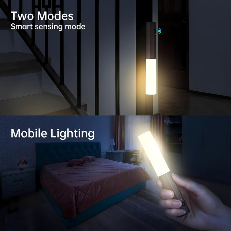 Lámpara Nocturna Inteligente Recargable con Sensor de Movimiento. Luz LED Cálida 5V Inalámbrica. Alcance de 3 a 5 M.