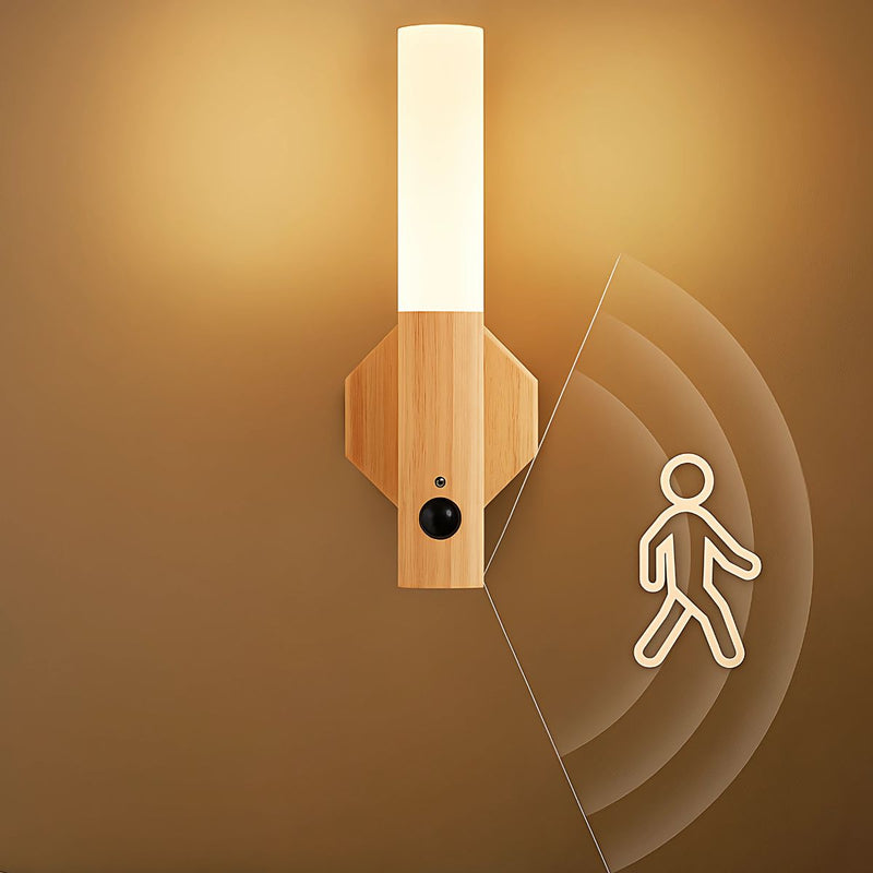 Lámpara Nocturna Inteligente Recargable con Sensor de Movimiento. Luz LED Cálida 5V Inalámbrica. Alcance de 3 a 5 M.