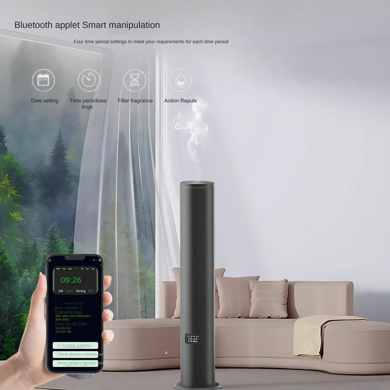 Difusor aromas de Aceites Esenciales. Ambientador de Alta Capacidad de 500 ML y Alcance de 1500m³ para Espacios Amplios. Dispensador Aromático con Bluetooth. Aromaterapia.