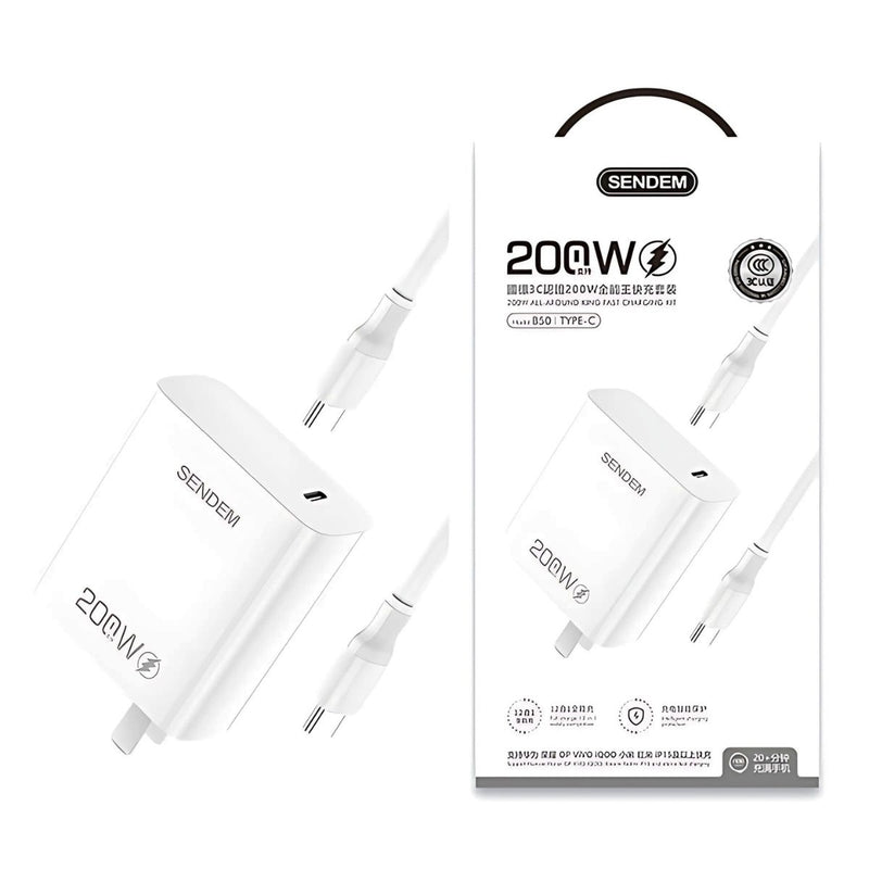 Cargador Con Puerto Tipo-C. Carga Rápida De 200W.