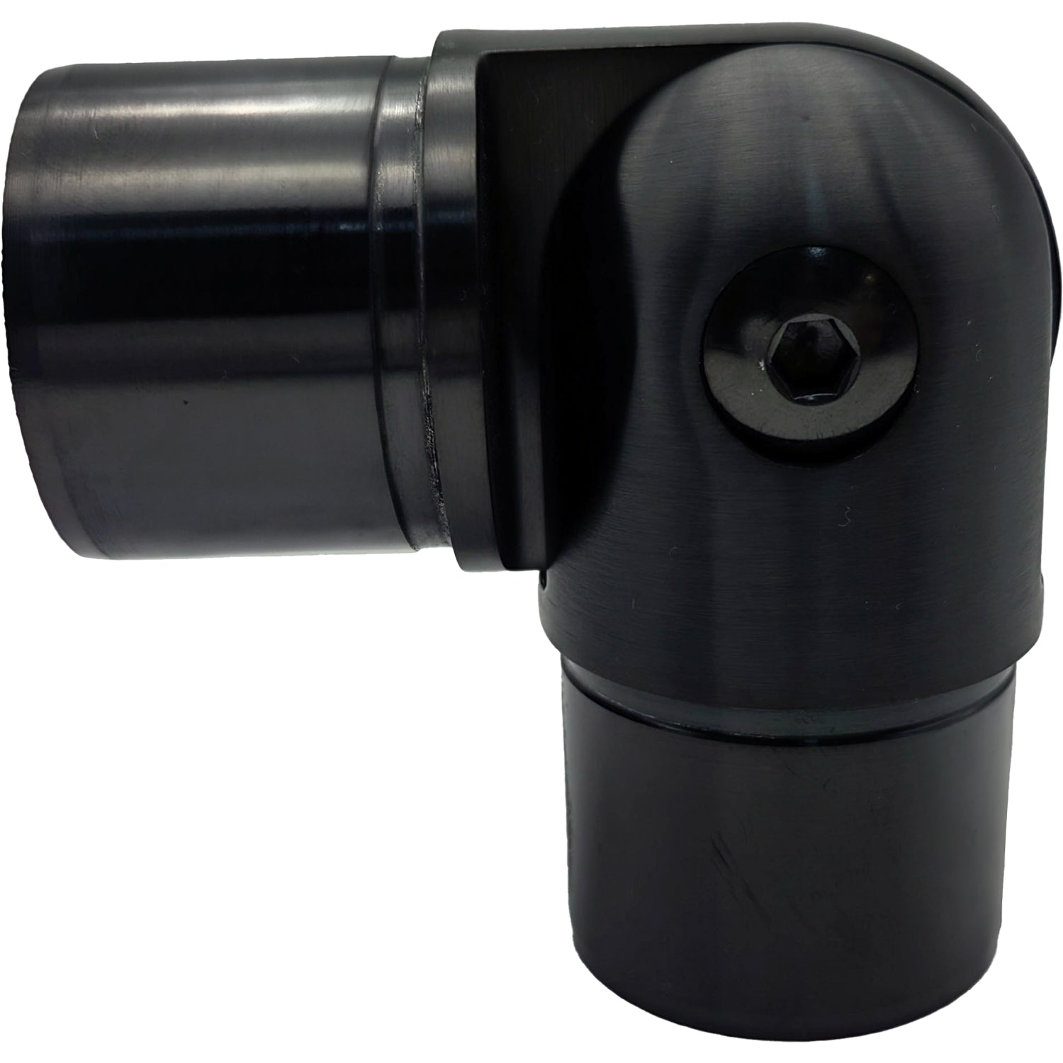 CODO Regulable, Largo, para 42,4x1,5 mm,  Inoxidable negro satinado 304SS-PVD