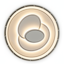 Abanico sin aspas Lampara LED ovalos superpuestos dimeable 3000-6500K Control por voz Ventilador invisible 19"(48cm) 55w