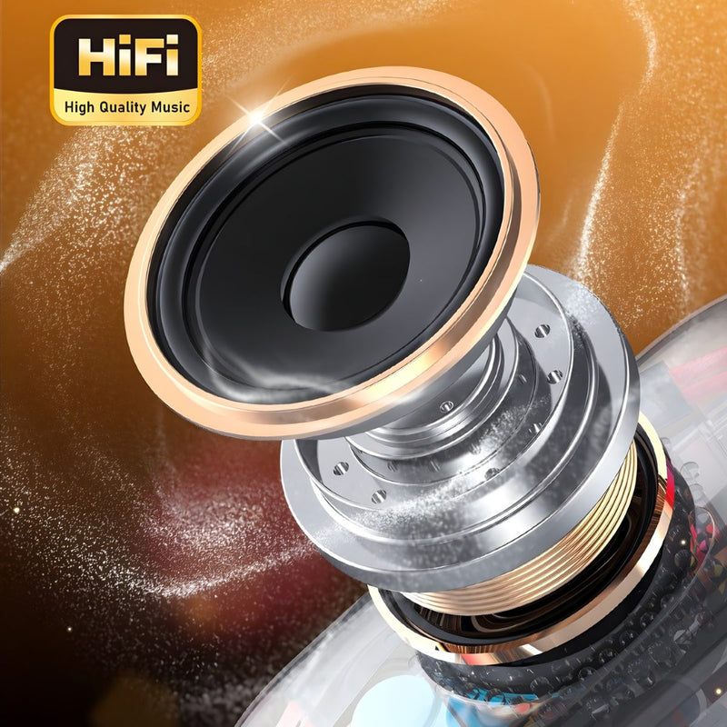 Bocina Bluetooth 5.3 Portátil de 15W RMS. Speaker Parlante Inalámbrica con Luces LED RGB. Altavoz Recargable.