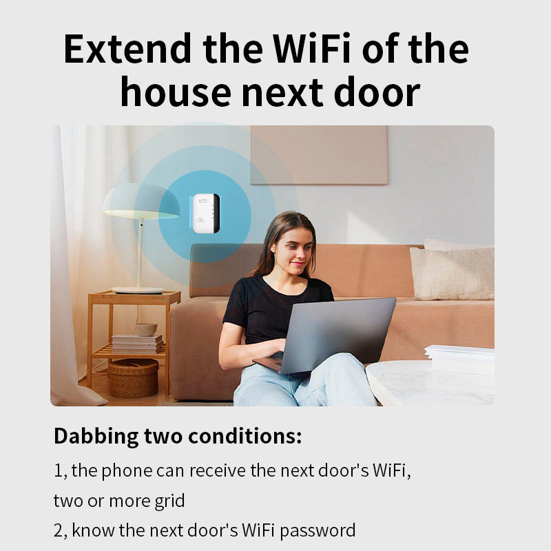 Repetidor WiFi Inalámbrico 300Mbps 2.4GHz. Amplificador de Señal Wireless-N con Botón WPS. Extensor de Cobertura 110V.