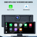 Pantalla Para Auto 9.25” Con Apple CarPlay Y Android Auto. Dash Cam 4K Dual Con WiFi Y Cámara Trasera. Grabación UHD Con Pantalla Táctil.