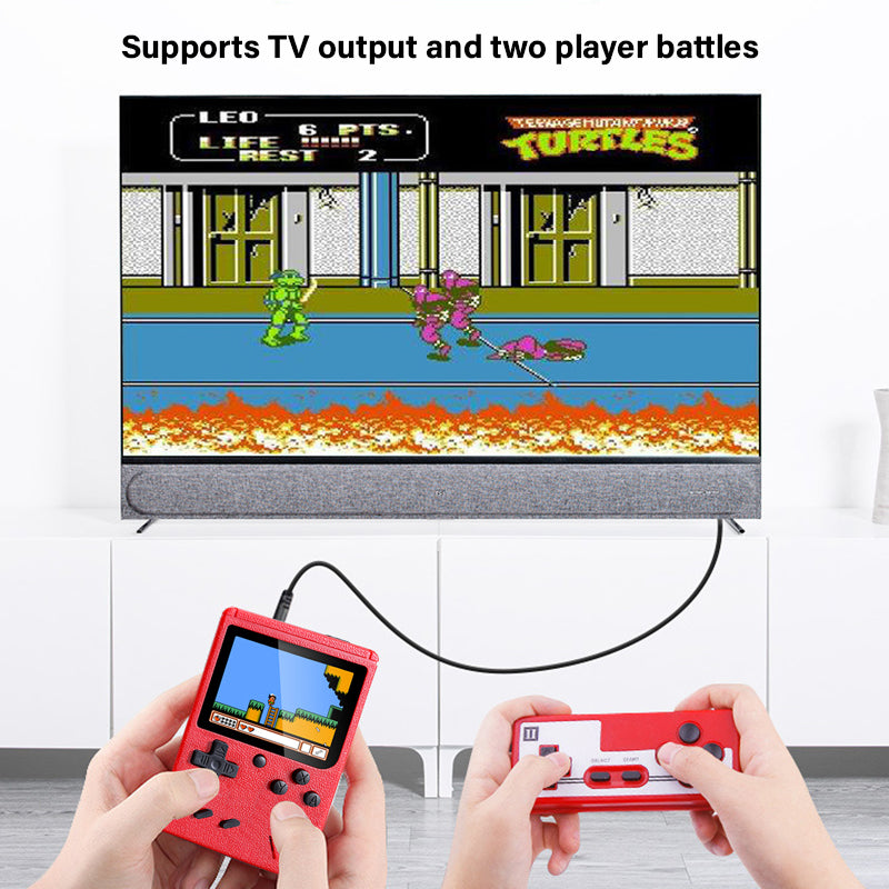 Consola De Videojuegos Portátil Retro 3” Con 400 Juegos. Mini Game Box 8-Bit Con Salida AV Para TV Y Modo 2 Jugadores. Consola Arcade. Color rojo.