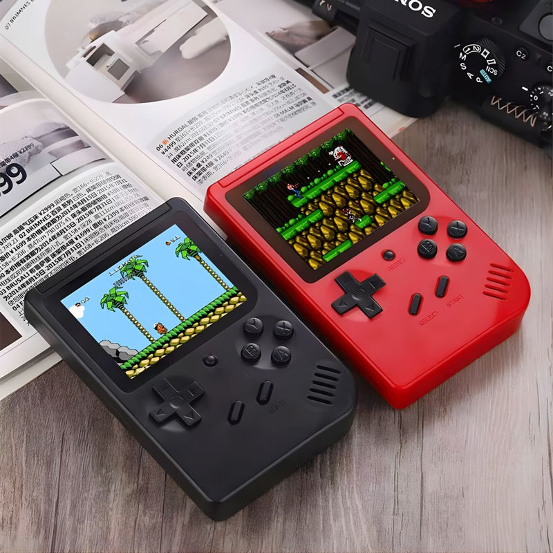 Consola De Videojuegos Portátil Retro 3” Con 400 Juegos. Mini Game Box 8-Bit Con Salida AV Para TV Y Modo 2 Jugadores. Consola Arcade. Color rojo.