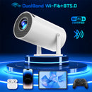 Proyector 4K Inteligente con Android 11, WiFi 6 Dual Band, Bluetooth 5.0 y Rotación Ajustable hasta 130”. Proyector multimedia.