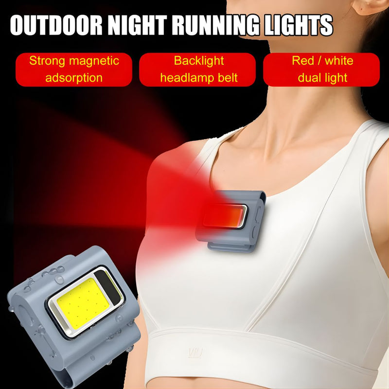 Luz LED Recargable Multifuncional con Banda Ajustable y Clip Magnético. Iluminación Portátil para Running  y Actividades al Aire Libre.