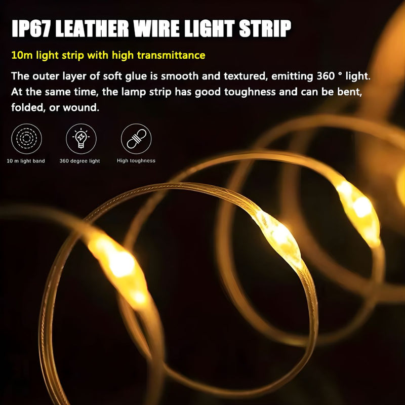 Cinta LED Multifunción De 10 Metros Con Luz RGB. Iluminación Cálida Y Fría. Tira LED Recargable USB-C Para Interior Y Exterior.