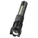 Linterna LED Recargable de Alta Potencia 10W. Luz Blanca con Zoom Ajustable. Alcance Hasta 200 Metros. Resistente al Agua.
