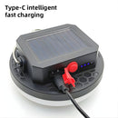 Lámpara LED Solar Portátil 10W Recargable Con Panel Solar y USB-C. Luz Blanca y Cálida. Resistente al Agua.