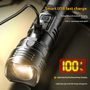 Linterna LED De Alta Potencia Con Zoom Telescópico. Luz Táctica De 10W Recargable USB-C y con 3 Modos De Iluminación.