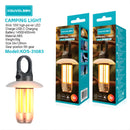 Lámpara LED Portátil 10W Recargable USB-C. Luz Cálida Exterior Con Gancho Para Colgar.