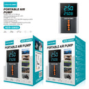Inflador de Aire Portátil Digital Inalámbrico 150PSI con Pantalla LCD y Luz LED. Inflador de Llantas para Autos, Motos y Bicicletas.