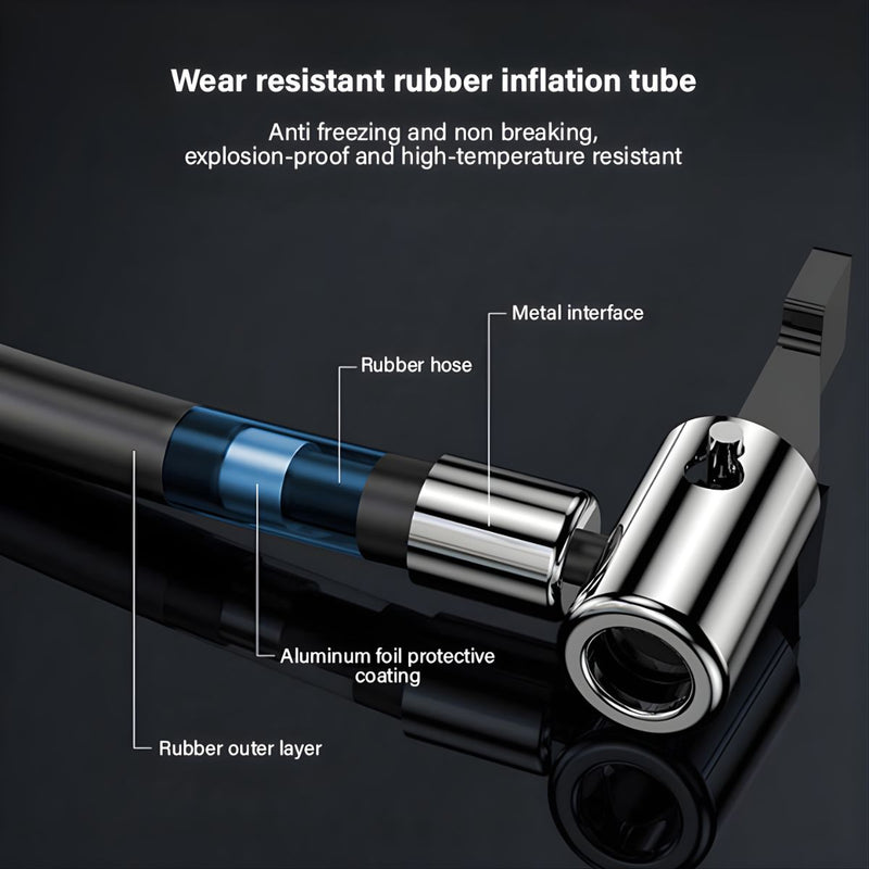 Inflador de Aire Portátil Digital Inalámbrico 150PSI con Pantalla LCD y Luz LED. Inflador de Llantas para Autos, Motos y Bicicletas.