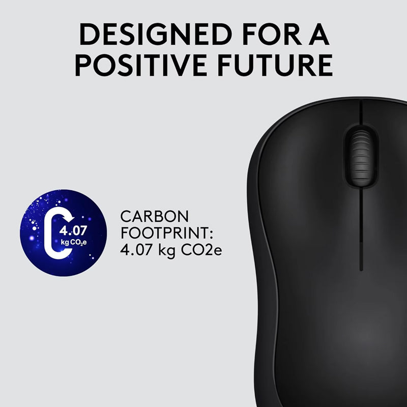 Mouse Inalámbrico USB 1000 DPI Plug And Play. Diseño ergonómico. Color Negro.