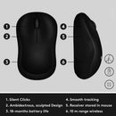 Mouse Inalámbrico USB 1000 DPI Plug And Play. Diseño ergonómico. Color Negro.