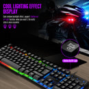 Teclado y Mouse Gamer con Iluminación RGB. Sensación Mecánica, USB, Diseño Ergonómico y Resistente al Agua.