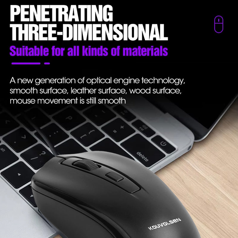 Mouse con Cable USB (1.2m). DPI Ajustable 800-1200-1600. Diseño Ergonómico de 4 Botones. Ideal para PC y Laptop.