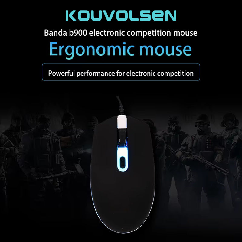 Mouse Gamer con Cable USB (1.5m). 1600 DPI Ajustable. Iluminación RGB LED. Diseño Ergonómico de 4 Botones. Plug and Play.