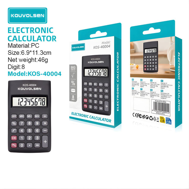 Calculadora Electrónica de 8 Dígitos con Pantalla Grande (6.9x11.3cm). Ideal para Oficina, Escuela y Hogar.