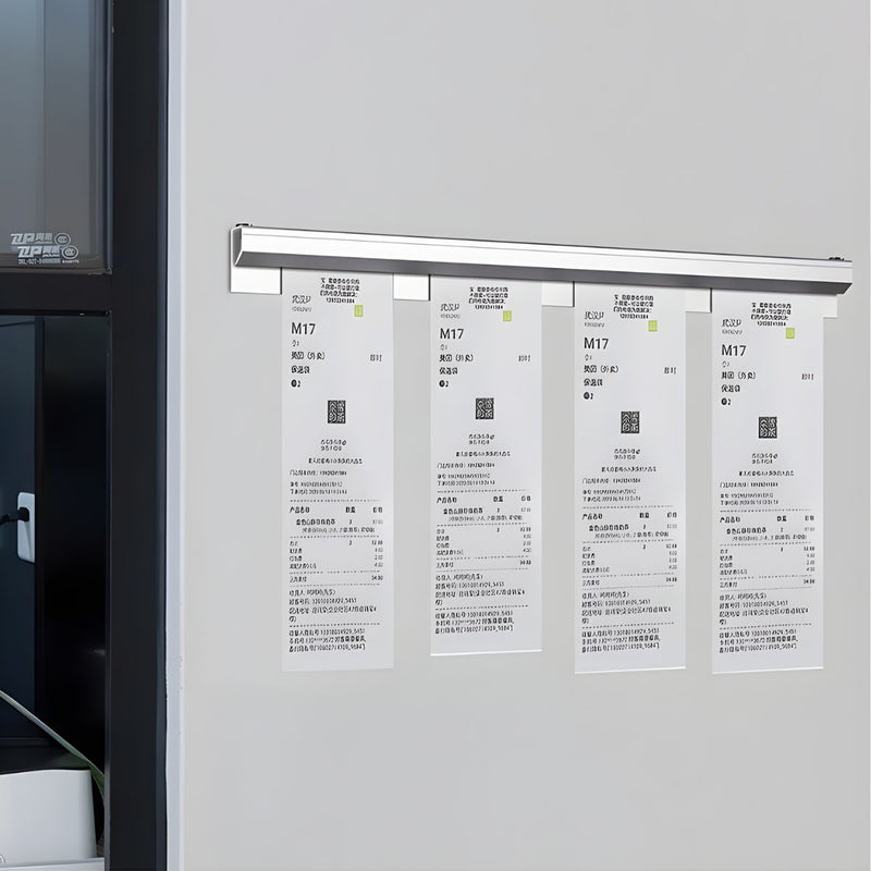 Barra Portacomandas Metálica de 60 cm para Cocina. Soporte para Tickets y Órdenes de Restaurante. Riel Organizador