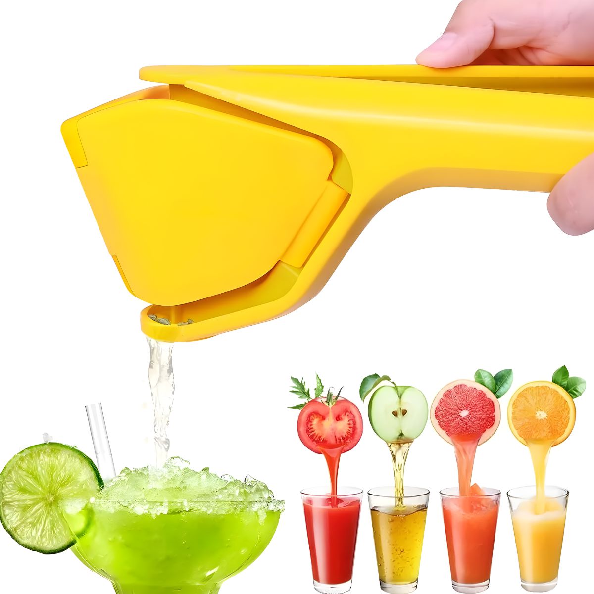 Exprimidor de jugo Manual para Limón y Cítricos. Prensa plegable Antideslizante con Filtro Integrado. Herramienta extractora de zumo.