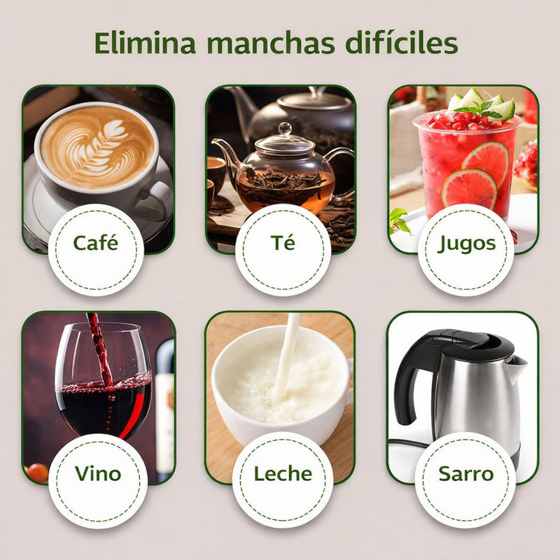 Pastillas Efervescentes Limpiadoras Para Tazas Y Vasos. Eliminador De Manchas De Café, Té Y Vino. Tabletas De Limpieza Con Ácido Cítrico 50g.