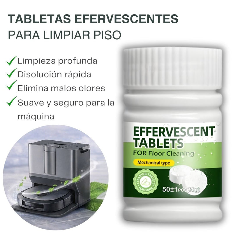 Tabletas Efervescentes Para Limpiar Pisos. Pastillas Limpiadoras Para Trapeador Eléctrico, Robot Aspiradora Y Fregadora (50g).