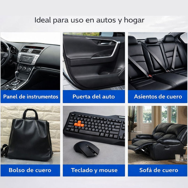 Cera Restauradora Para Plásticos Y Cuero De Auto Con Esponja. Renovador De Interior Automotriz Para Tablero, Puertas, Asientos Y Superficies De Cuero (70g).