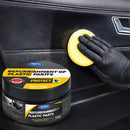 Cera Restauradora Para Plásticos Y Cuero De Auto Con Esponja. Renovador De Interior Automotriz Para Tablero, Puertas, Asientos Y Superficies De Cuero (70g).