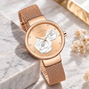 Naviforce Reloj Analógico Rose Gold con Esfera Rose Gold, Correa de Malla de Acero Inoxidable, Diámetro de 32 mm y Resistencia al Agua 3 ATM.