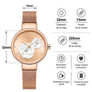 Naviforce Reloj Analógico Rose Gold con Esfera Rose Gold, Correa de Malla de Acero Inoxidable, Diámetro de 32 mm y Resistencia al Agua 3 ATM.