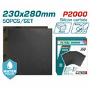 Papel de Lija Grano P2000. A prueba de agua. 230 mm x 280 mm. Set 50 Hojas.
