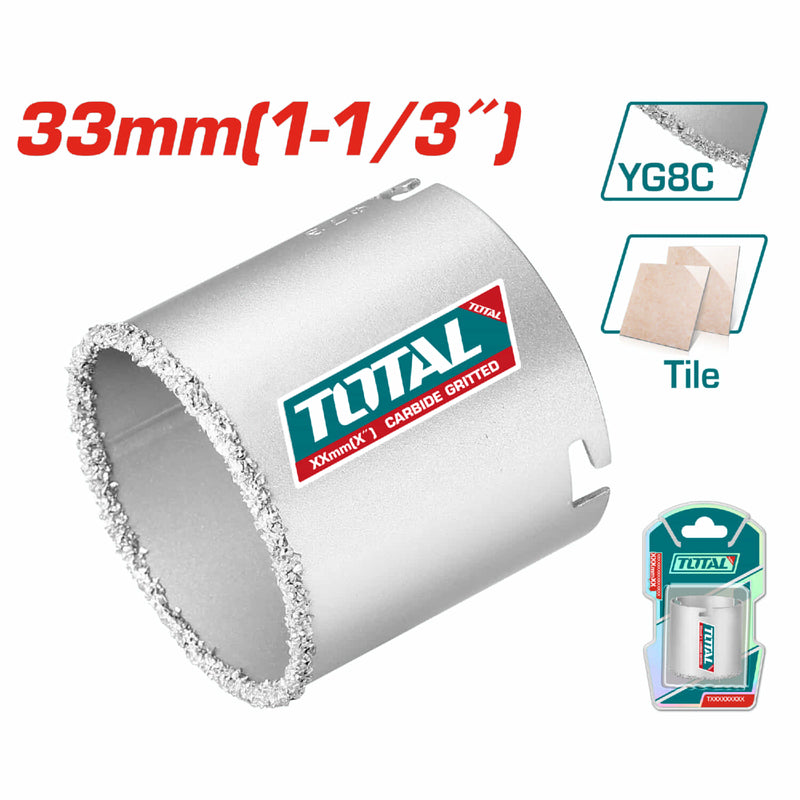 Brocas circulares de carburo sacabocado para piedras y cerámicas. 33mm