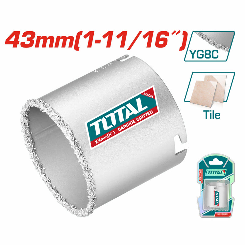 Brocas circulares de carburo sacabocado para piedras y cerámicas. 43mm