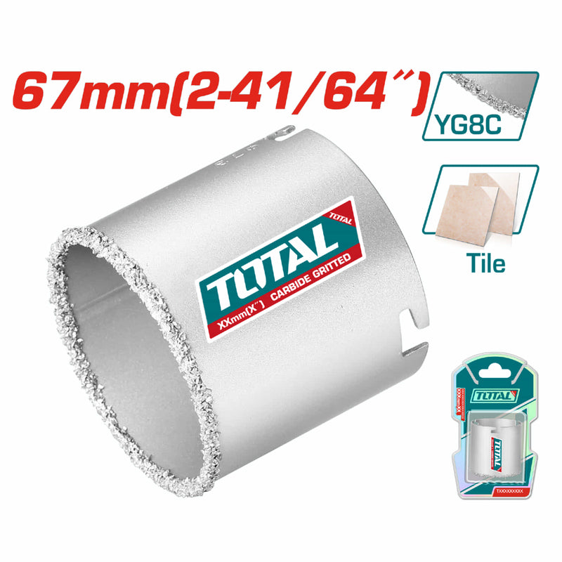 Brocas circulares de carburo sacabocado para piedras y cerámicas. 67mm