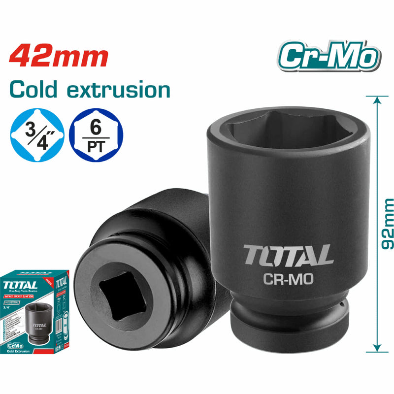 Dados sockets impacto 3/4" 42mm. Material CrMo